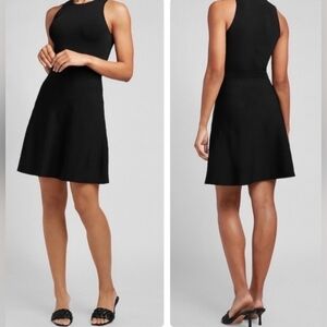 Express Black Knit LBD Sexy Fit & Flare Sleeveless Dress Whimsigoth Flirty